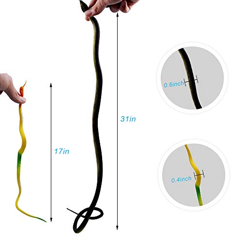 Shyflpopo 11 Pcs Realistic Rubber Snakes Decoration for Garden Props to Scare Birds, Squirrels, Mice, Prank Toys, Theater Props, and Party Favors for