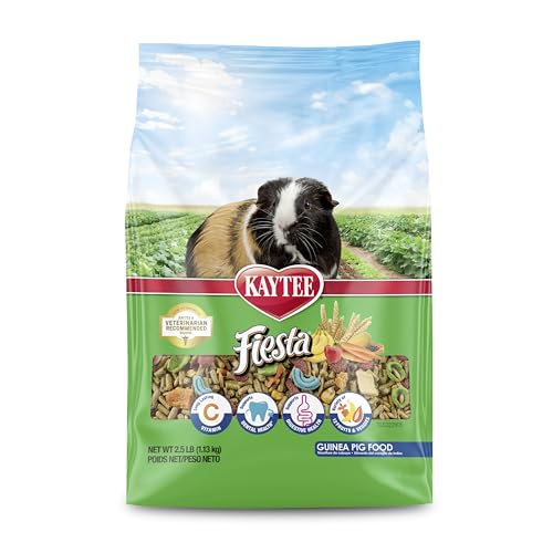 Kaytee Fiesta Guinea Pig Food, Nutritious and Fun Blend, Supports Dental Health and Digestion, 2.5 pounds