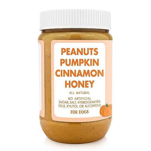 Pumpkin Pup Buddy BUDDER, 100% Natural Dog Peanut Butter, Healthy Peanut Butter Dog Treats, Made in USA, (17oz Jars)
