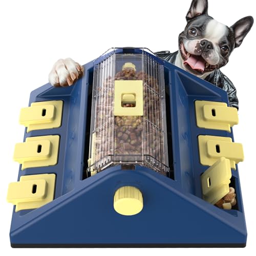 KADTC Dog Puzzle Toy, Large Size, 2 Levels of Challenge, Paw-Activated Rolling Treat Dispenser, Slow Feeder & Mental Stimulation for Small/Medium
