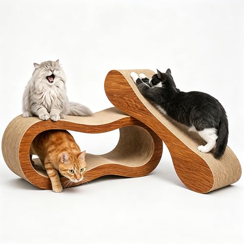 Simple Delxue Cat Scratcher, 2 in 1 Cat Scratching Board, Cat Cardboard, Scratch Lounger, Large, 27.56 x9.45 x8.86 inch