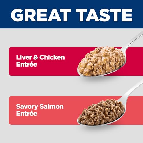 Hill's Science Diet Kitten Wet Cat Food Variety Pack, Liver & Chicken, Salmon Minced, 2.9 oz. Cans, 12-Pack