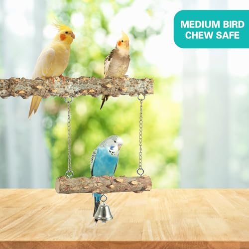 Bird Perches,4pcs Natural Wood Birds Stand Branch, Bird Perch Chewing Stick Cage Accessories Parrot Climbing Standing Branches Paw Grinding Fork Sets