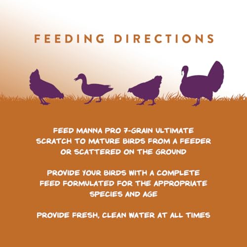 Manna Pro 7-Grain Ultimate Chicken Scratch – Non-GMO Scratch Grain Treat for Chickens, Hens and Other Birds – Natural Multigrain Blend for Poultry