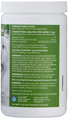 Brand - Wag Probiotic Supplement Chews for Dogs, Supports Digestive Health and Gut Flora, Natural Duck Flavor, 160 Count, Pack of 1