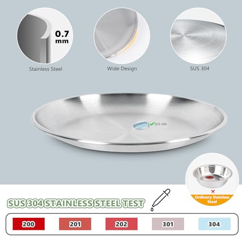 4-Pack Stainless Steel Cat Food Bowls, Shallow Whisker-Friendly Non-Slip Silicone Base Metal Dishes, Easy to Clean Indoor Feeding Flat Plates for