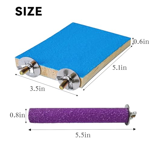 Hamiledyi 5 Pcs Parrot Perch Stand Natural Wood Bird Perch Stand Platform Paw Grinding Sticks Cage Accessories Exercise Toys for Budgies Parakeets