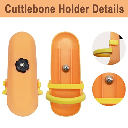 5.9"-6.53" Large Bird Cuttlebone for Parakeets, Cuddle Bone with Plastic Holder, Cuttlefish Bone for Sharp Beaks, Natural Birds Calcium Suitable for