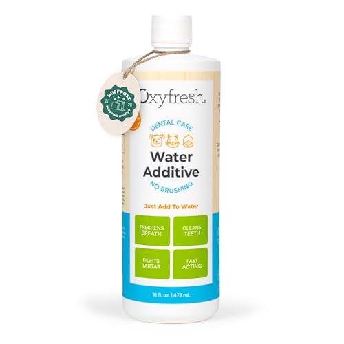 Oxyfresh Premium Pet Dental Care Solution Pet Water Additive: Best Way to Eliminate Bad Dog Breath and Cat Bad Breath - Fights Tartar & Plaque - So