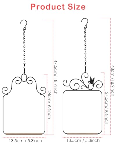 PACETAP Hummingbird Swings and Perches Metal Frame 2 Pack, Wild Bird Swing Outdoor Bird Perch with Wooden Dowel and 2 Hanging Chain for Hanging