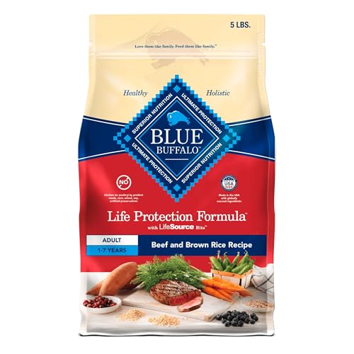 Blue Buffalo Life Protection Formula Adult Dry Dog Food, Helps Build and Maintain Strong Muscles, Made with Natural Ingredients, Beef & Brown Rice