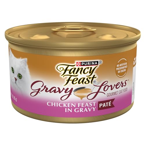 Purina Fancy Feast Gravy Lovers Chicken Feast Pate in Wet Cat Food Gravy - (Pack of 24) 3 oz. Cans