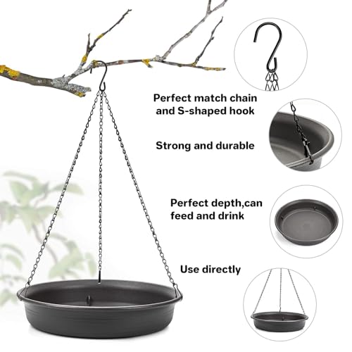 Hanging Bird Bath Hanging Bird-Feeder - CARGEN Garden BirdBath Tray Wildlife Feeder Plate Water Bowl or Water Bowl for Outdoors Garden Patio