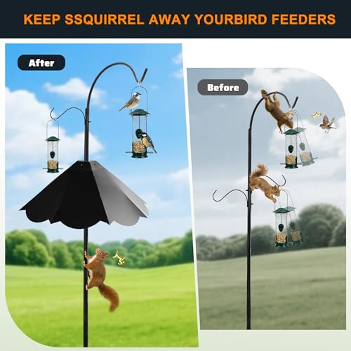 Oversized 21 Inch Metal Squirrel Baffle, Chew-Proof Weatherproof Squirrel Guard for Bird Feeder Pole and 4x4 Post, Outdoor Hanging Squirrel Proof