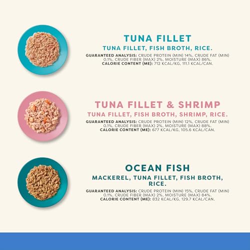 Applaws Natural Wet Cat Food in Broth, Limited and Natural Ingredients, High Protein with No Artificial Additives, Fish Selection Variety Pack in