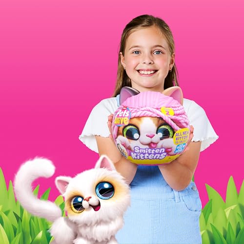 Pets Alive Smitten Kittens Series 2 (Calico Cat) by ZURU – Interactive Plush Cat Toy with 10 Sounds, Surprise Unboxing, Soft Collectible Pet for Ages