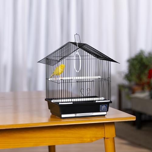 Prevue Pet Parakeet Manor Bird Cage with Handle - Versatile Carrier for Home or Travel, Small Bird Accessories, Easy Storage, Ideal for Canaries