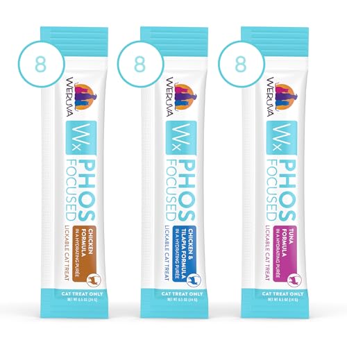 Weruva Wx Phos Focused, Lickable Cat Treats Variety Pack, 0.5oz Tube, Pack of 24