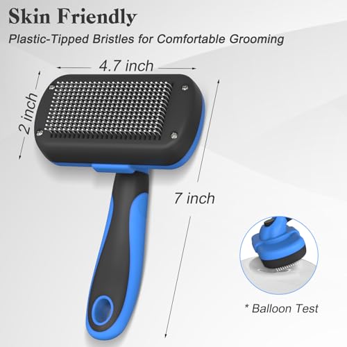 Swihauk Self Cleaning Slicker Brush - Skin Friendly Deshedding Grooming Tool for Dogs & Cats, Suitable for Shedding & Haired Pets, with Pet Supplies