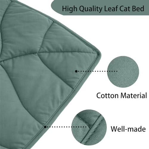 Letalong 30 X 20 Inch Leaf Shaped Cotton Cat Bed Pad, Warming Cat Mat, Pet Warming Pad for Cats, Warmer Mat for Feral and Indoor Cats, 2025 Enlarged