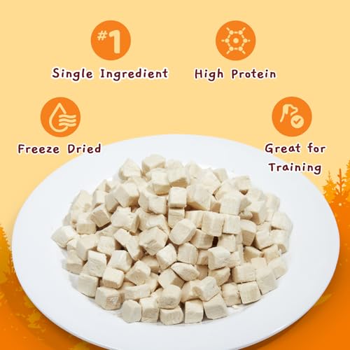 Jungle Calling Freeze Dried Chicken Cat & Dog Treats, Single Ingredient Chicken Bites for Cats & Dogs, High Protein Pet Training Treats, Edible