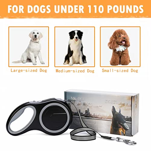 26Ft Retractable Dog Leash, Heavy Duty Great Leash for Dog up to 110 lbs, Anti-Slip Rubberized Handle, One-Handed Brake, Strong Nylon Tape, Tangle