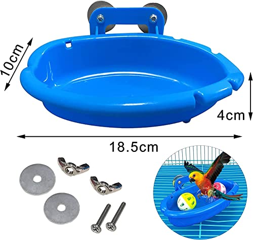 Bird Bath for Cage with 3 Balls Bird Tub Bowl Basin Hanging Birdbath Toy Pet Parrot Cage Budgie Accessories Shower Parakeet Cockatiel Water Shower