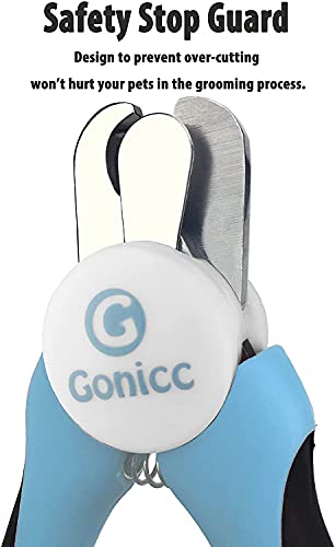gonicc Dog & Cat Pets Nail Clippers and Trimmers - with Safety Guard to Avoid Overcutting, Free Nail File, Razor Sharp Blade - Professional Grooming