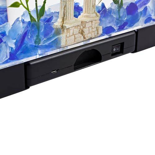 Tetra LED Half Moon Aquarium Kit, 1.1 Gallons, Small, Clear Plastic Fish Tank With Curved Front, Easy Feeding And Movable, Energy-Efficient LEDs