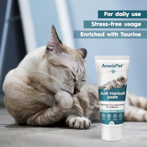 AmeizPet Hairball Remedy for Cats, Anti-Hairball Paste for Pet Fur, Treatment for Long & Short Fur Cats, 4.23 Oz (120g)