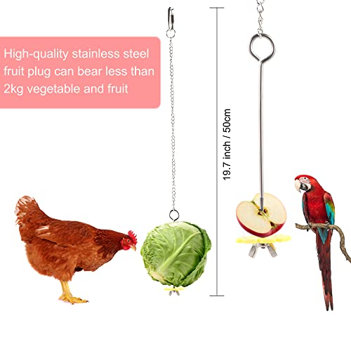 8PCS Chicken Toys for Coop Accessories, Chicken Swing, Xylophone, Mirror, Vegetable Hanging Feeder, Fruit Rack for Poultry Rooster Large Bird Parrot
