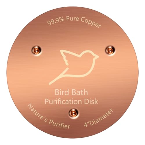 NNG 1 Pack Bird Bath Copper Disk,0.6mm Thick Reinforced 99.9% Pure Copper Bird Bath Purification Disk with Triple-Point Support,Physical Safe Water