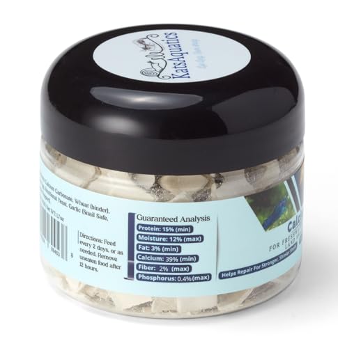 Calcium + Protein, for Strong Shells, Healthy Molts, 100% Natural, Does Not Dissolve in Water, Fast Sinking for Aquatic Shrimp, Snails, Plecos and