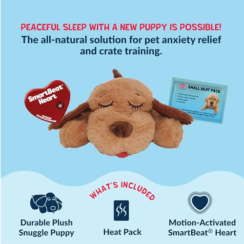 Snuggle Puppy Junior, Heartbeat Puppy Toy for Small Breeds, Smaller Plush Dog Toy with Real-Feel Pulse, Designed for Crate Use and Early Routines