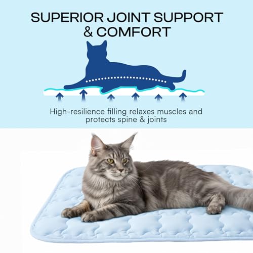 Luciphia Premium Dog Cooling Mat Non-Slip Q-MAX>0.5 Self-Cooling Pad for Small Pet Cat Indoor Portable Kennel Puppy Bed for Summer Crate Pad for Dog