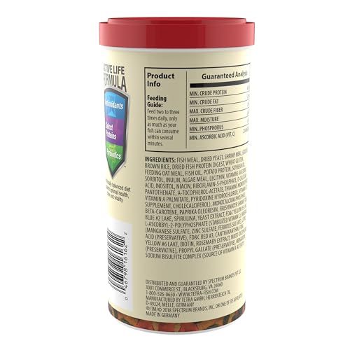 TetraColor Tropical Flakes, Color Boosting Fish Food, Nutritionally Balanced Diet for Tropical Fish, 7.06 oz