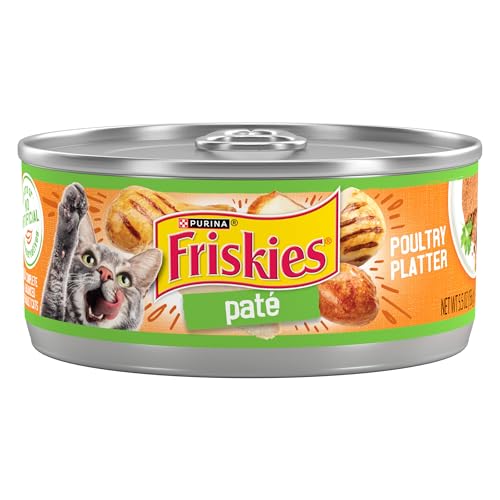 Purina Friskies Wet Cat Food Pate, Poultry Platter - (Pack of 24) 5.5 oz. Cans