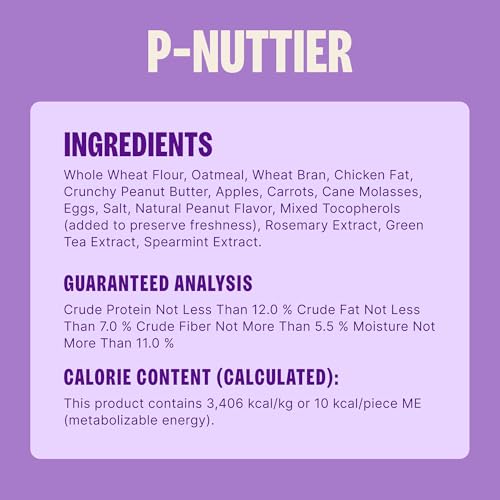 Wellness Old Mother Hubbard Classic P-Nuttier Dog Biscuits, Natural Training Treats, Peanut Butter Flavor, Mini Size, 6 lb Box
