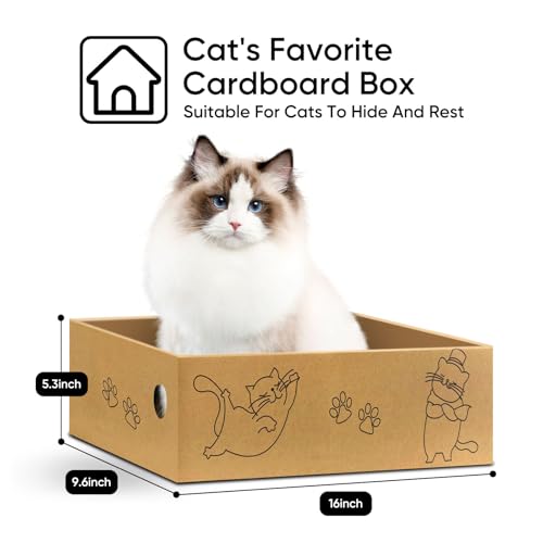 Cat Scratcher, 5 Packs in 1 Cardboard Box Cat Scratching Pad for Indoor Cats and Kitten, Cat Scratch Pad to Protect Furniture, Large Size