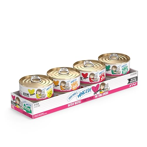 Weruva BFF Minced Natural Wet Cat Food, Batch O Besties Variety Pack, 5.5oz Can, Pack of 8