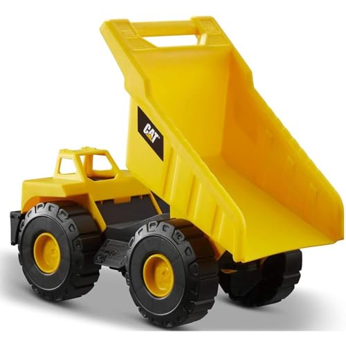 CAT Construction Toys, Construction Fleet 10" Dump Truck Toy - Heavy‑Duty Plastic, Working Tilting Bed & Free‑Rolling Wheels, Indoor/Outdoor Sandbox
