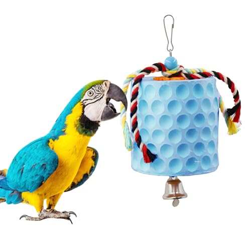 Extra Large Bird Chewing Toy, Parrot Beak Grinding Calcium Stone with Bells, Bird Cage Accessories, Cage Toys for Cockatiel Parakeet Parrot Budgies