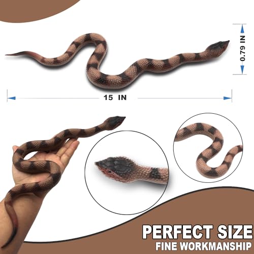 Upitry Rubber Snakes Fake Snake Rattlesnake - Realistic Keep Birds Away - Prank Life Size Toy That Look Real - Garden Plastic Scare Birds - Christmas