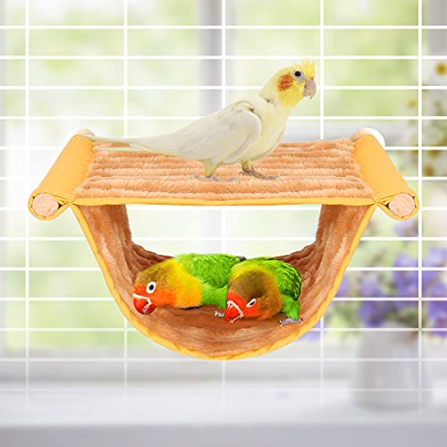 BWOGUE Winter Warm Bird Nest Bed Hanging Hammock Snuggle Hut Parrot House Tent Toy Bird Cage Perch for Parakeet Budgies Cockatiels Lovebird Cockatoo