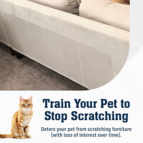 10 Pack XL Anti Cat Scratch Furniture Protector - Couch Protector from Cat Claws w/Twist Pins - Heavy Duty, Strong, Clear, Easy-to-Apply Scratching