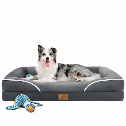 Homemate Dog Bed Large Sized Dog: 42x30 inch Orthopedic Large Dogs Bed XL Outdoor Pet Cat Bed Sofa Supplies with Toy Dogs Crate Pad Couch with