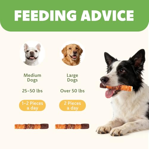 MON2SUN Dog Treats, Triple Flavor 6 Inch Chicken Liver Duck and Chicken Wrapped Rawhide Sticks, Teeth Cleaning Snacks for Medium Dogs, 17.6 oz (10