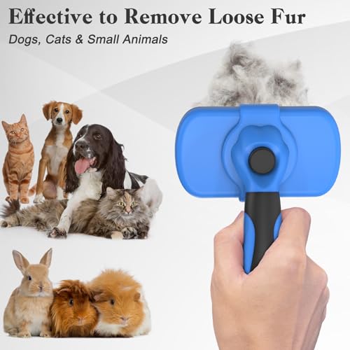 Swihauk Self Cleaning Slicker Brush - Skin Friendly Deshedding Grooming Tool for Dogs & Cats, Suitable for Shedding & Haired Pets, with Pet Supplies