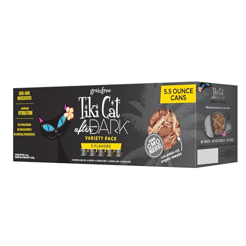 Tiki Cat After Dark Wet Cat Food, Variety Pack, 5.5 oz. Cans (8 Count)