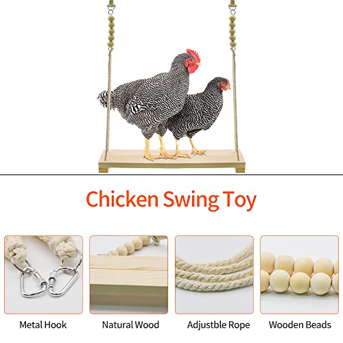 Swing Toys Xylophone, 2pcs Chicken Toys for Poultry Run, Rooster Hens Chicks Pet Parrots Macaw Entertainment, Stress Relief for Birds